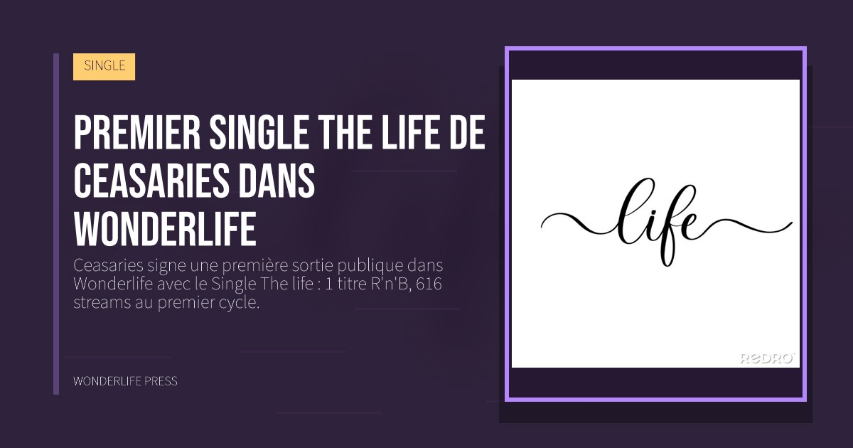 Wonderlife Press: Premier Single The life de Ceasaries dans Wonderlife. pochette de la sortie. SINGLE.