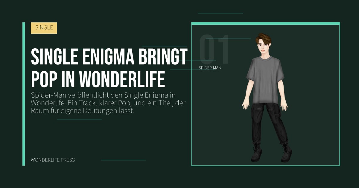 Wonderlife Press: Single Enigma bringt Pop in Wonderlife. Künstlerporträt. SINGLE.