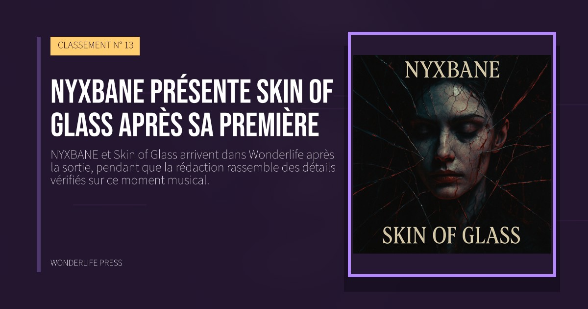 Wonderlife Press: NYXBANE présente Skin of Glass après sa première. pochette de la sortie. CLASSEMENT N° 13.