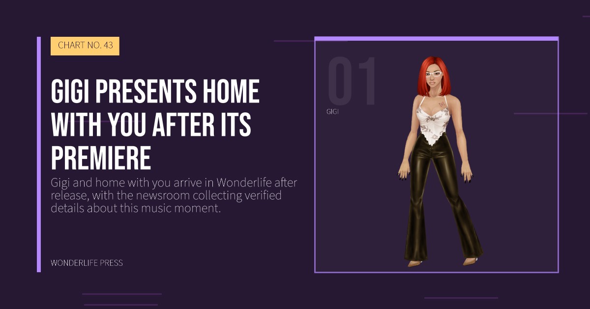 Wonderlife Press: Gigi presents home with you after its premiere. artist portrait. CHART NO. 43.