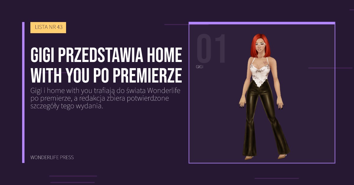 Wonderlife Press: Gigi przedstawia home with you po premierze. portret artystów. LISTA NR 43.
