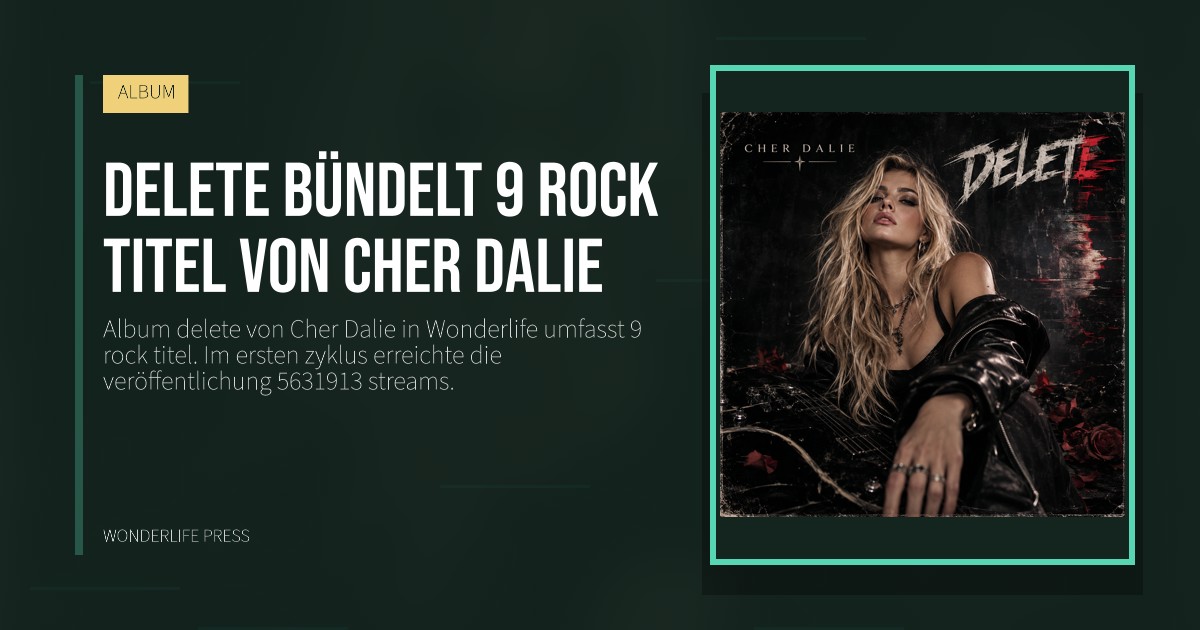 Wonderlife Press: delete bündelt 9 rock titel von Cher Dalie. Veröffentlichungscover. ALBUM.