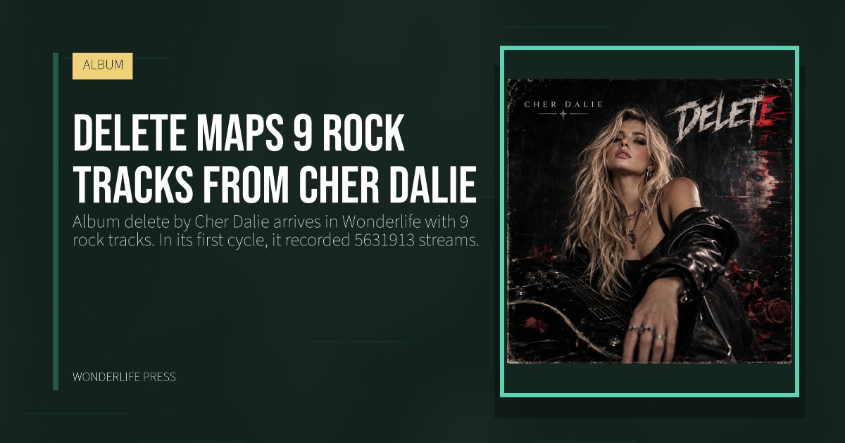 Wonderlife Press: delete maps 9 rock tracks from Cher Dalie. release artwork. ALBUM.