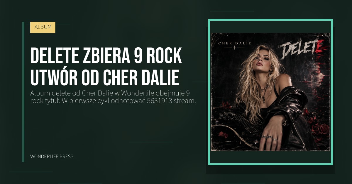 Wonderlife Press: delete zbiera 9 rock utwór od Cher Dalie. okładka wydawnictwa. ALBUM.