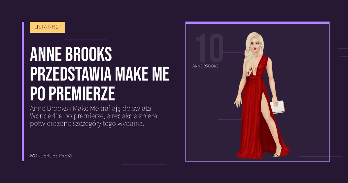 Wonderlife Press: Anne Brooks przedstawia Make Me po premierze. portret artystów. LISTA NR 27.