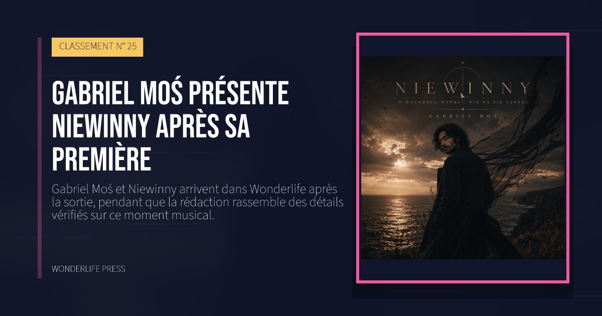 Wonderlife Press: Gabriel Moś présente Niewinny après sa première. pochette de la sortie. CLASSEMENT N° 25.