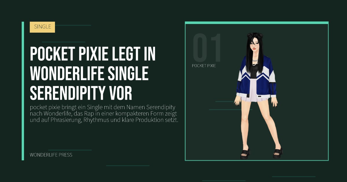 Wonderlife Press: pocket pixie legt in Wonderlife Single Serendipity vor. Künstlerporträt. SINGLE.