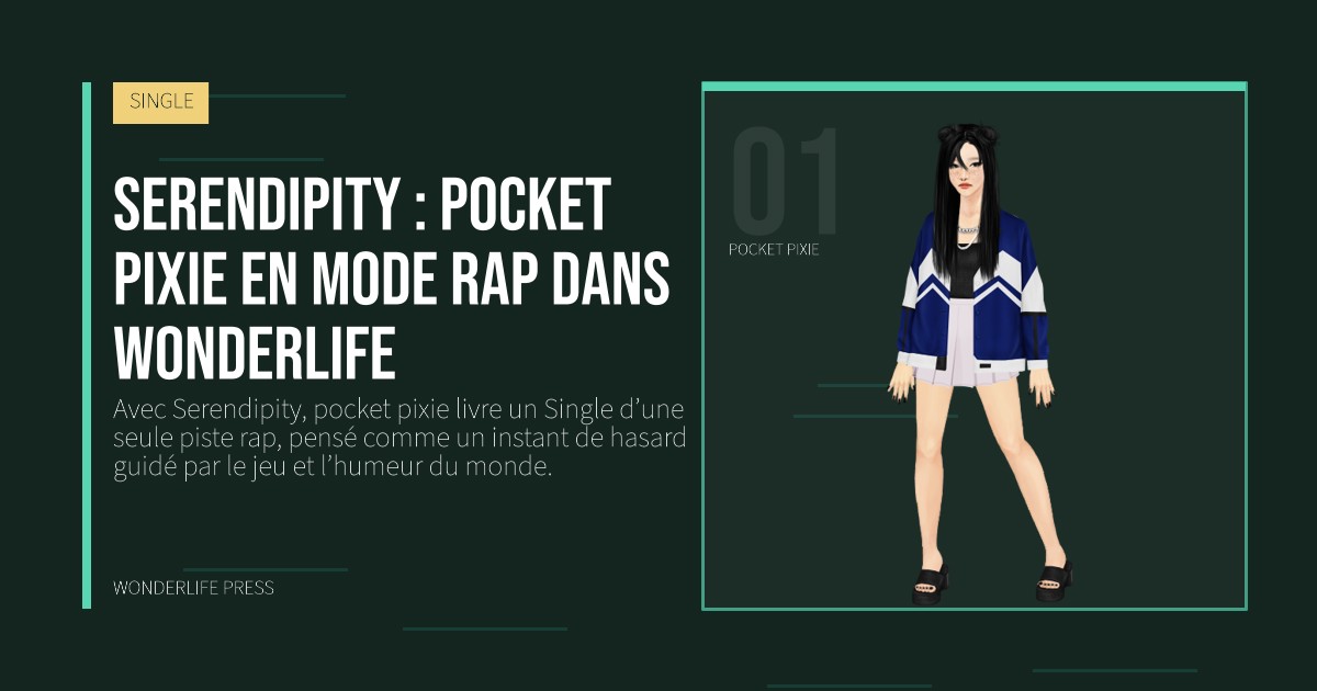 Wonderlife Press: Serendipity : pocket pixie en mode rap dans Wonderlife. portrait des artistes. SINGLE.