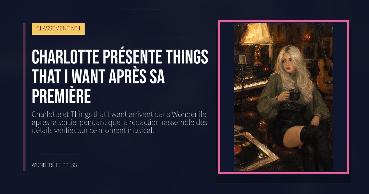 Wonderlife Press: Charlotte présente Things that I want après sa première. pochette de la sortie. CLASSEMENT N° 1.