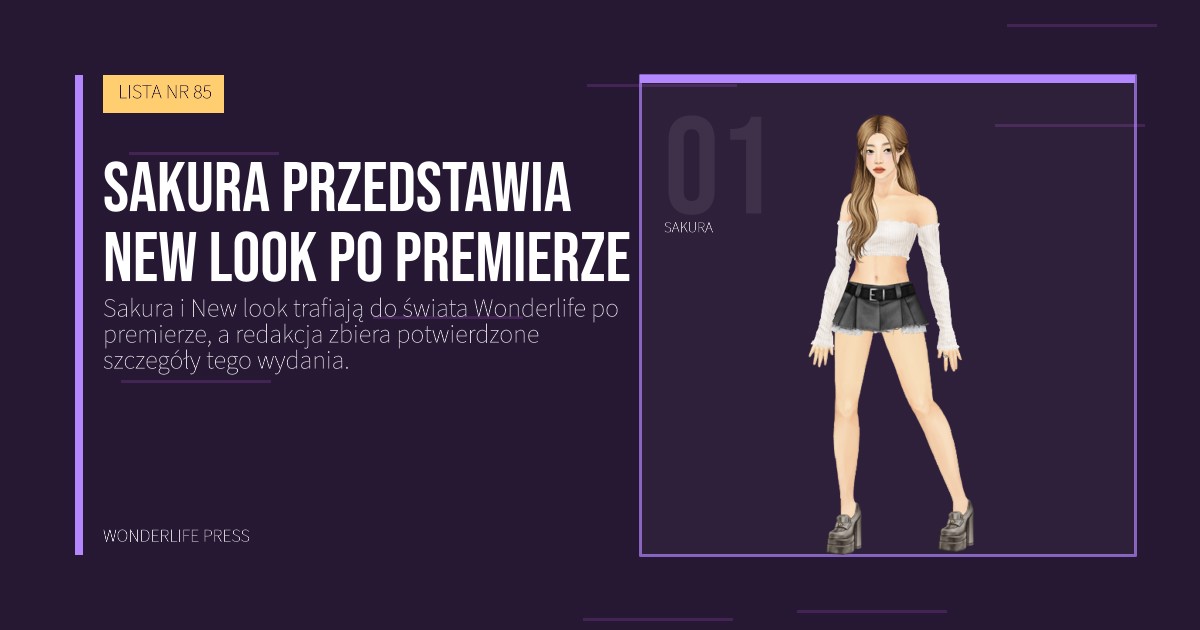 Wonderlife Press: Sakura przedstawia New look po premierze. portret artystów. LISTA NR 85.