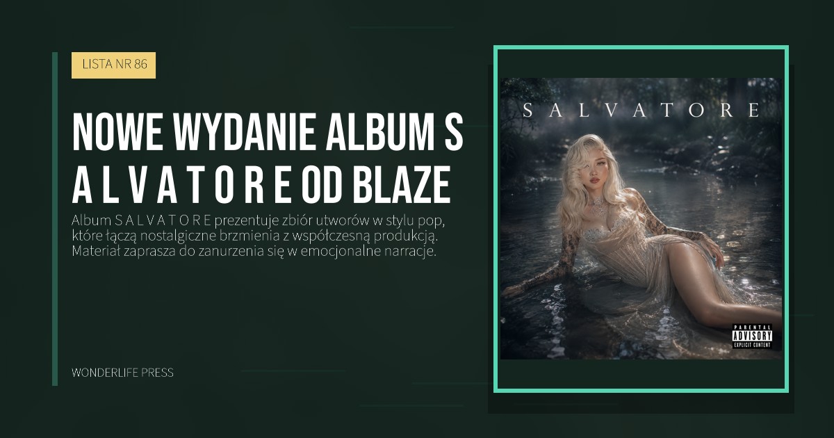 Wonderlife Press: nowe wydanie Album S A L V A T O R E od Blaze. okładka wydawnictwa. LISTA NR 86.