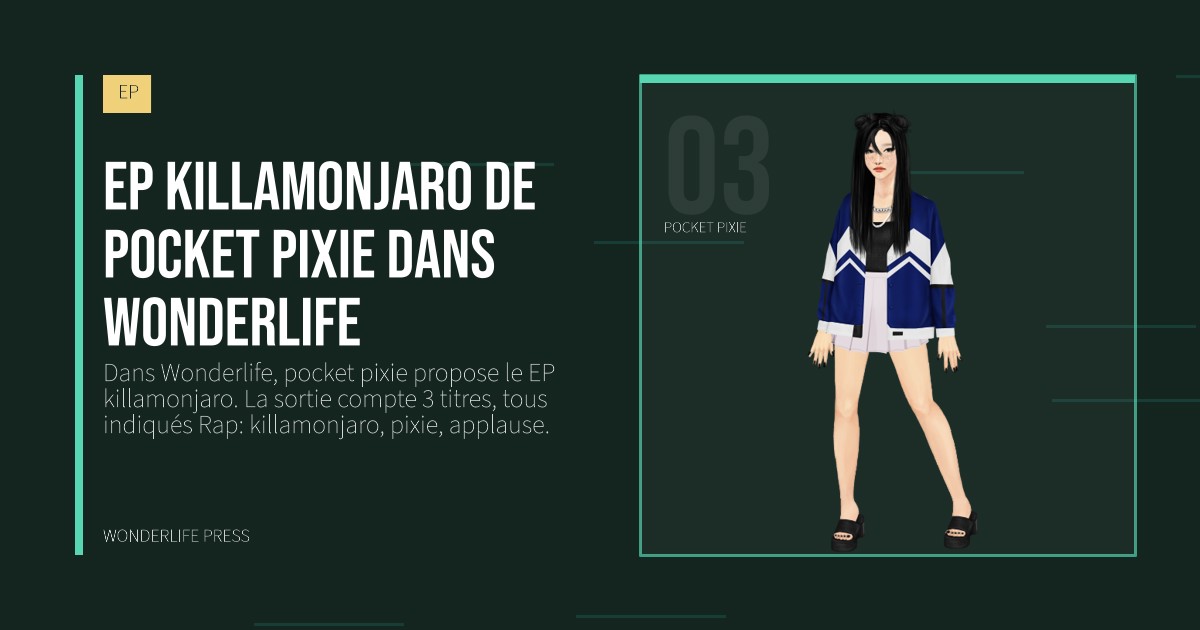 Wonderlife Press: EP killamonjaro de pocket pixie dans Wonderlife. portrait des artistes. EP.