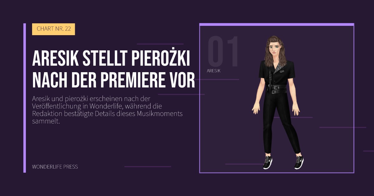 Wonderlife Press: Aresik stellt pierożki nach der Premiere vor. Künstlerporträt. CHART NR. 22.