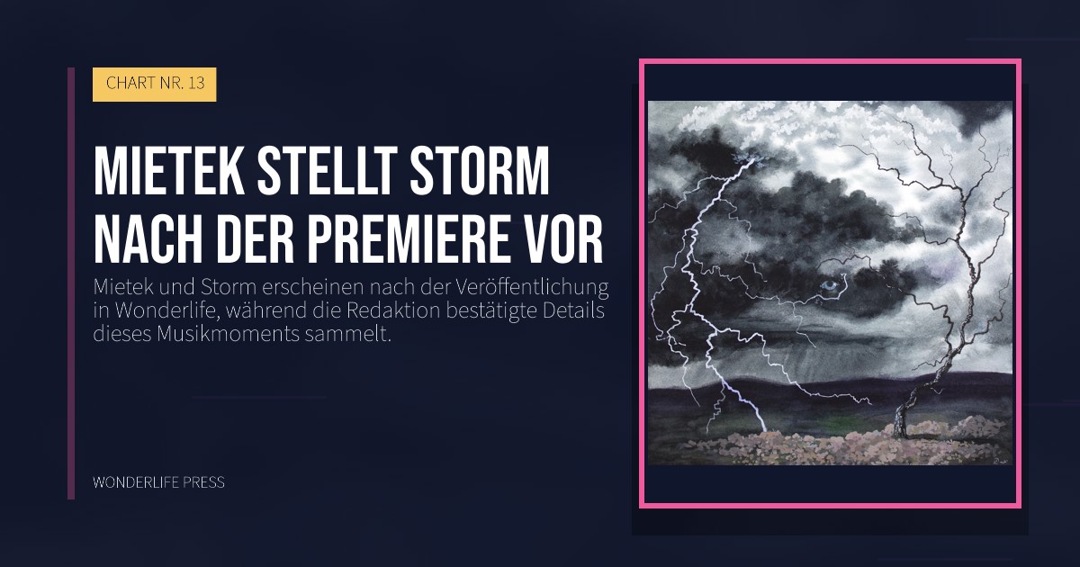 Wonderlife Press: Mietek stellt Storm nach der Premiere vor. Veröffentlichungscover. CHART NR. 13.