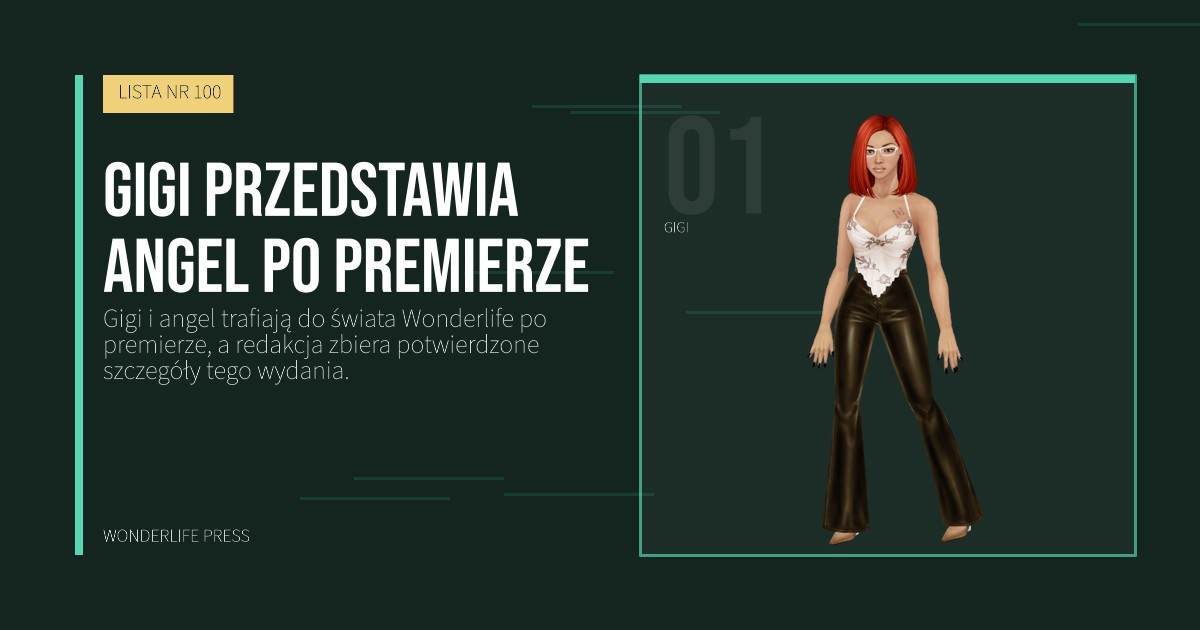 Wonderlife Press: Gigi przedstawia angel po premierze. portret artystów. LISTA NR 100.