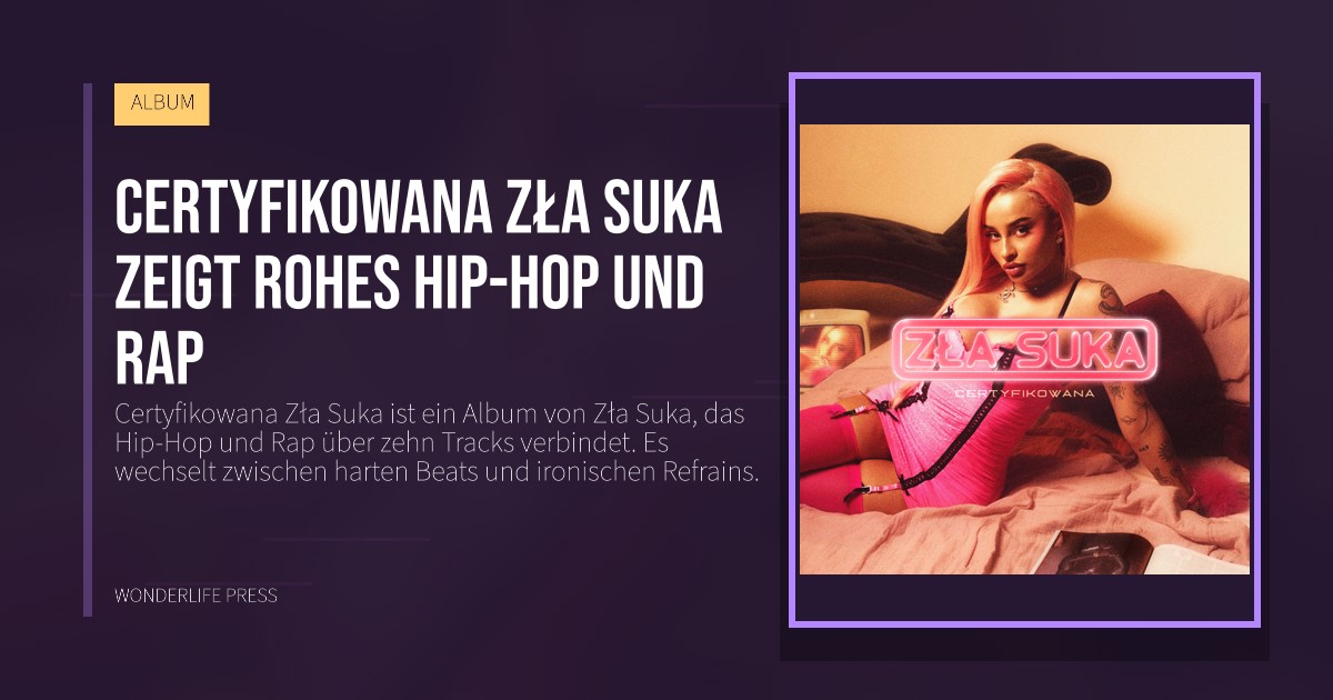 Wonderlife Press: Certyfikowana Zła Suka zeigt rohes Hip-Hop und Rap. Veröffentlichungscover. ALBUM.