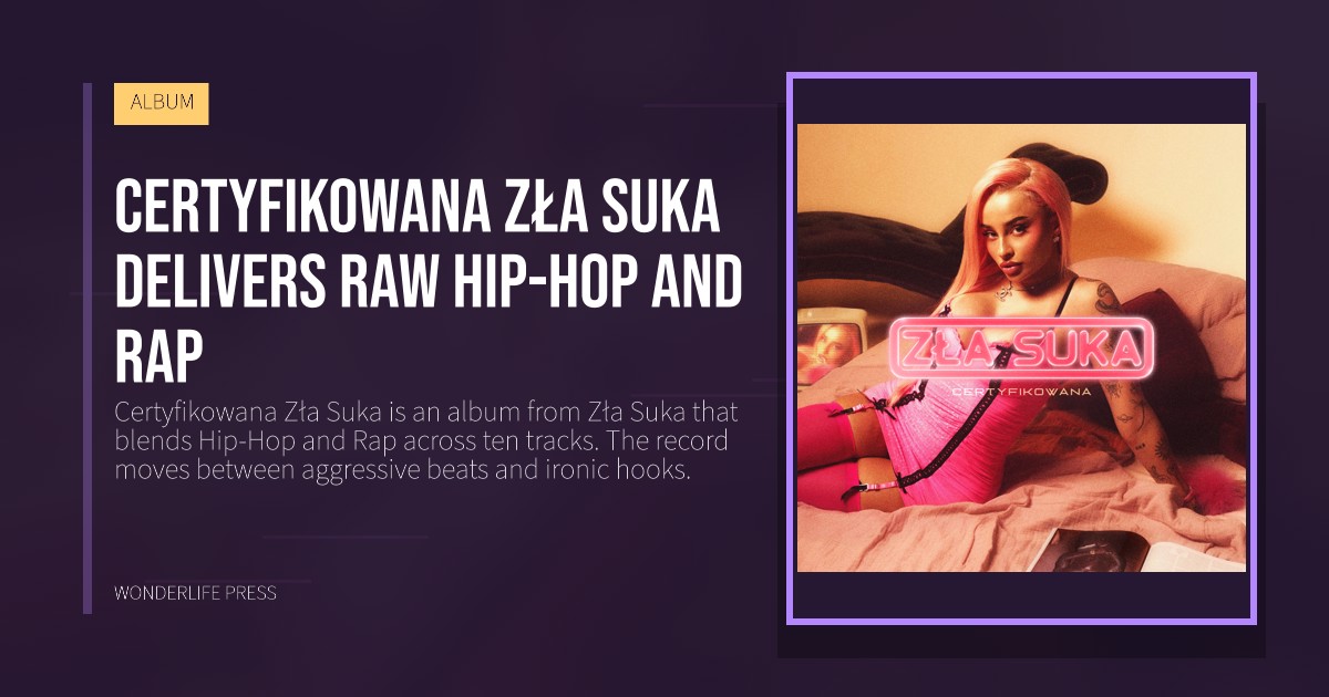 Wonderlife Press: Certyfikowana Zła Suka delivers raw hip-hop and rap. release artwork. ALBUM.