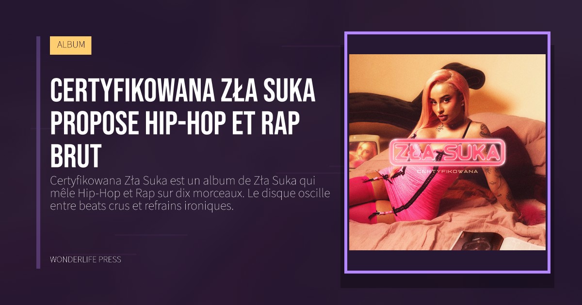Wonderlife Press: Certyfikowana Zła Suka propose hip-hop et rap brut. pochette de la sortie. ALBUM.