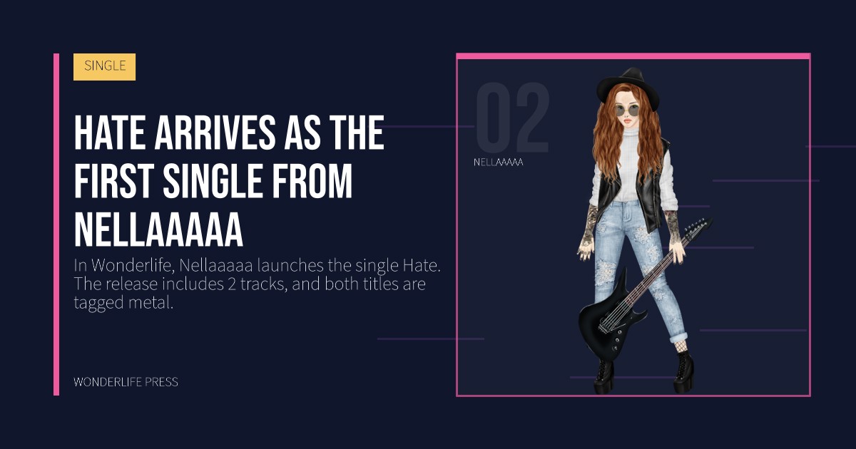 Wonderlife Press: Hate arrives as the first single from Nellaaaaa. artist portrait. SINGLE.