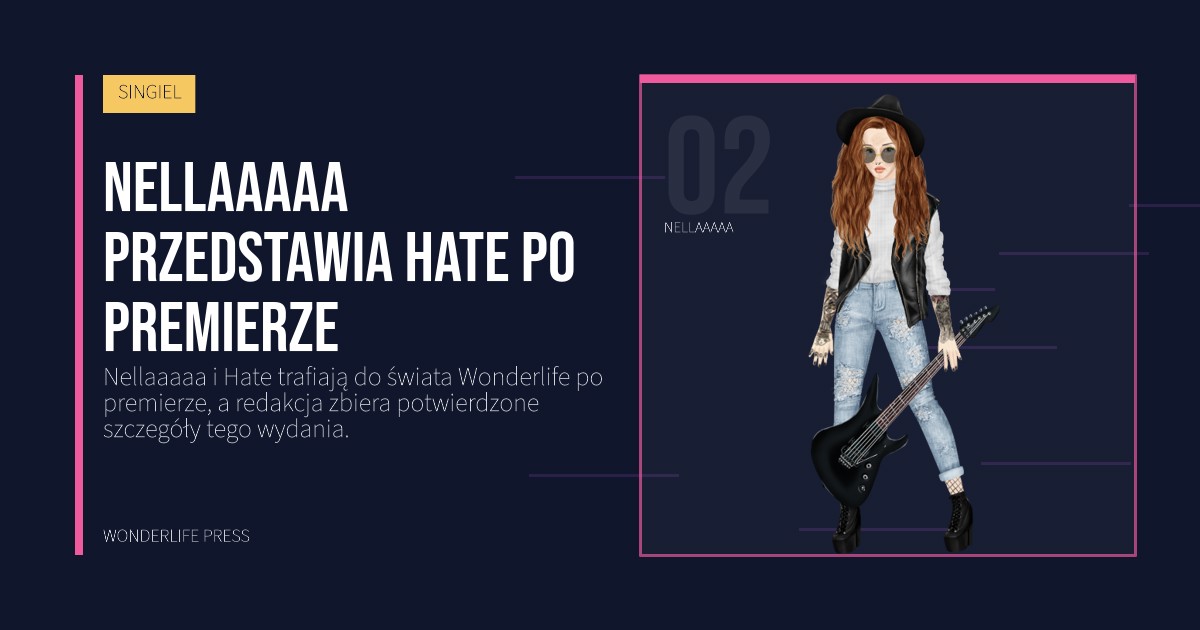 Wonderlife Press: Nellaaaaa przedstawia Hate po premierze. portret artystów. SINGIEL.