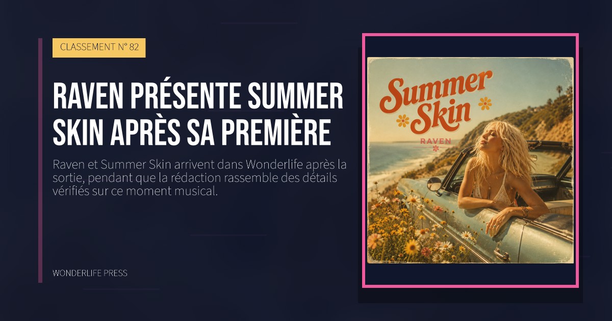 Wonderlife Press: Raven présente Summer Skin après sa première. pochette de la sortie. CLASSEMENT N° 82.