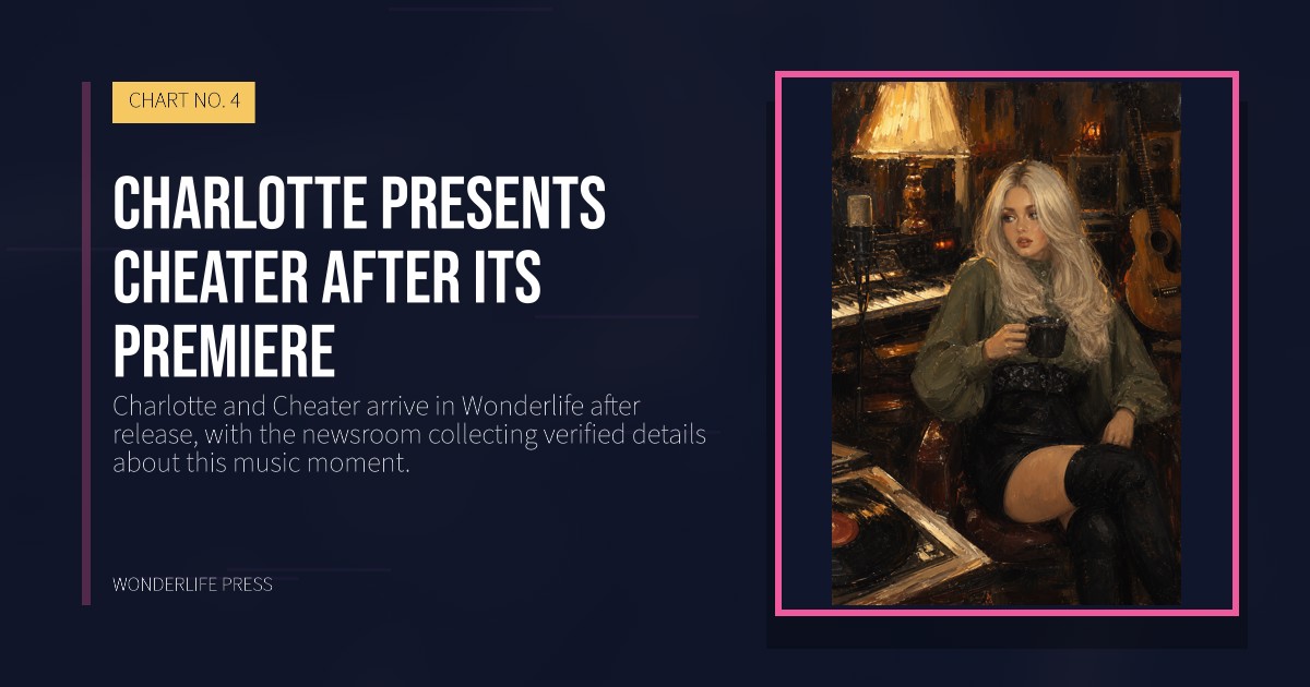 Wonderlife Press: Charlotte presents Cheater after its premiere. release artwork. CHART NO. 4.