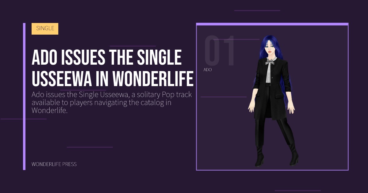 Wonderlife Press: Ado issues the Single Usseewa in Wonderlife. artist portrait. SINGLE.