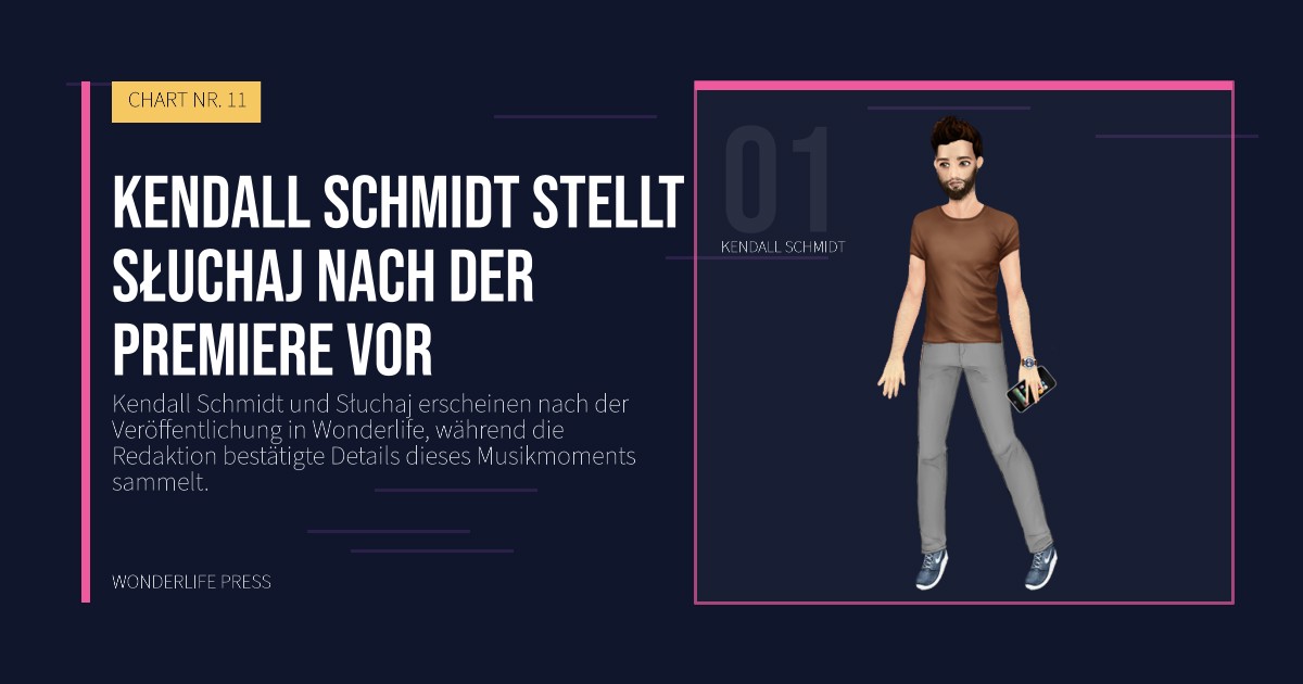 Wonderlife Press: Kendall Schmidt stellt Słuchaj nach der Premiere vor. Künstlerporträt. CHART NR. 11.