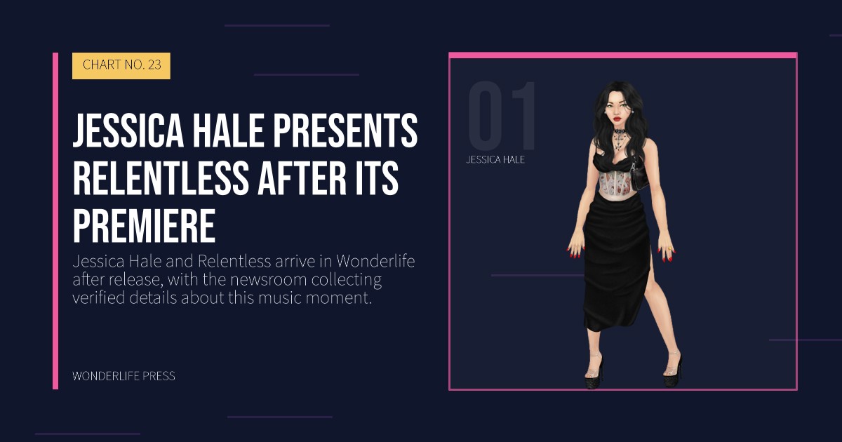 Wonderlife Press: Jessica Hale presents Relentless after its premiere. artist portrait. CHART NO. 23.