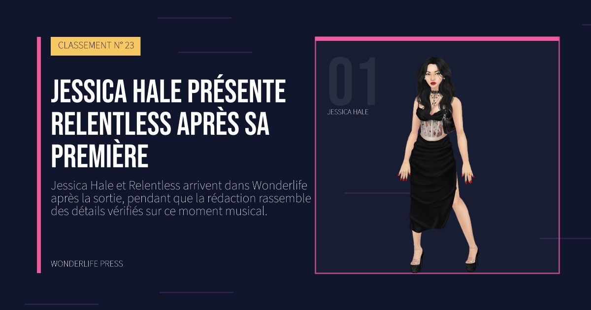 Wonderlife Press: Jessica Hale présente Relentless après sa première. portrait des artistes. CLASSEMENT N° 23.