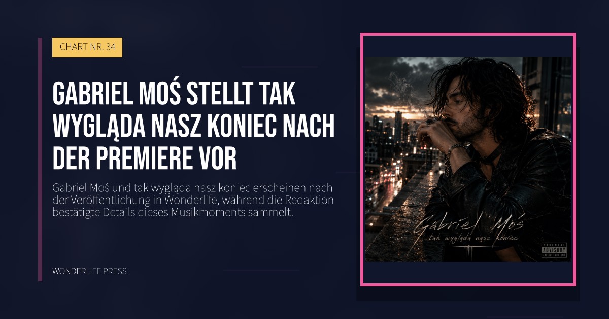 Wonderlife Press: Gabriel Moś stellt tak wygląda nasz koniec nach der Premiere vor. Veröffentlichungscover. CHART NR. 34.