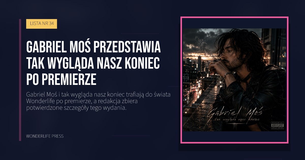 Wonderlife Press: Gabriel Moś przedstawia tak wygląda nasz koniec po premierze. okładka wydawnictwa. LISTA NR 34.