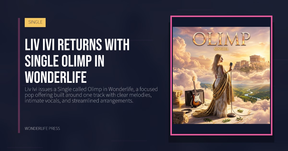 Wonderlife Press: Liv Ivi returns with Single Olimp in Wonderlife. release artwork. SINGLE.