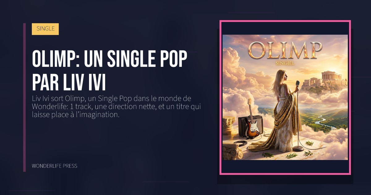 Wonderlife Press: Olimp: un Single Pop par Liv Ivi. pochette de la sortie. SINGLE.