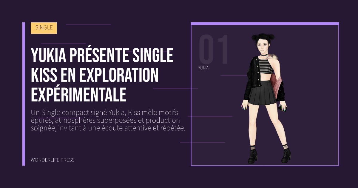 Wonderlife Press: Yukia présente Single Kiss en exploration expérimentale. portrait des artistes. SINGLE.
