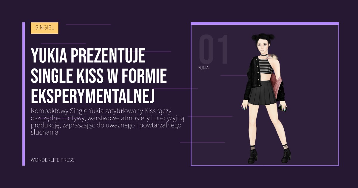 Wonderlife Press: Yukia prezentuje Single Kiss w formie eksperymentalnej. portret artystów. SINGIEL.