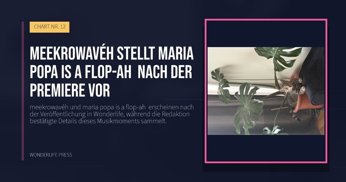 Wonderlife Press: meekrowavéh stellt maria popa is a flop-ah  nach der Premiere vor. Veröffentlichungscover. CHART NR. 12.