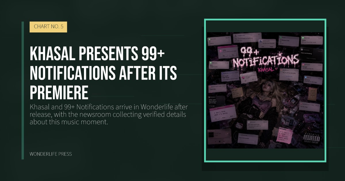 Wonderlife Press: Khasal presents 99+ Notifications after its premiere. release artwork. CHART NO. 5.