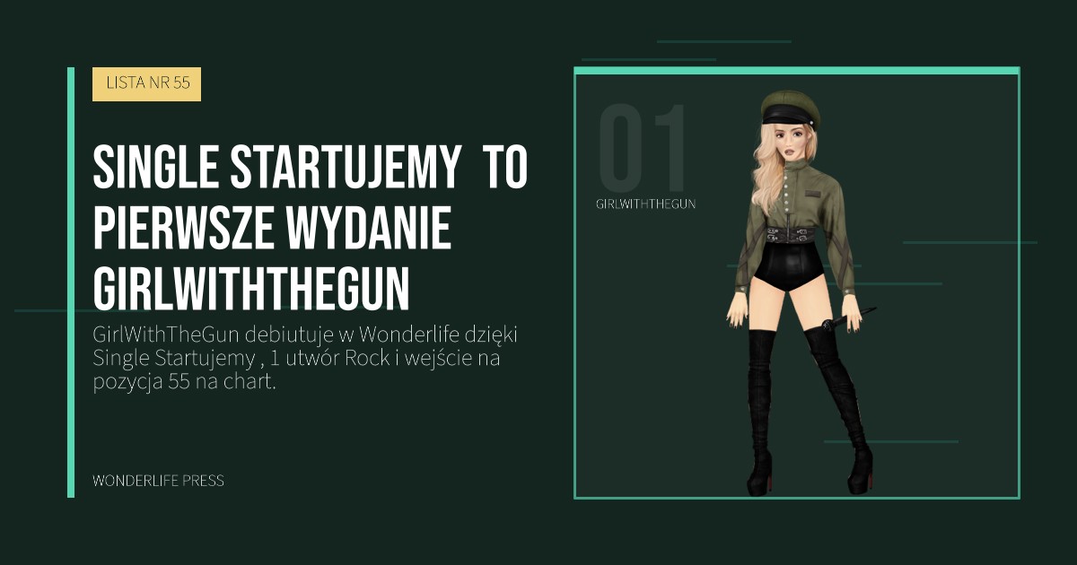 Wonderlife Press: Single Startujemy  to pierwsze wydanie GirlWithTheGun. portret artystów. LISTA NR 55.