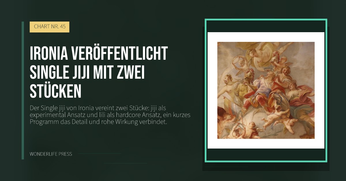 Wonderlife Press: Ironia veröffentlicht Single jiji mit zwei stücken. Veröffentlichungscover. CHART NR. 45.