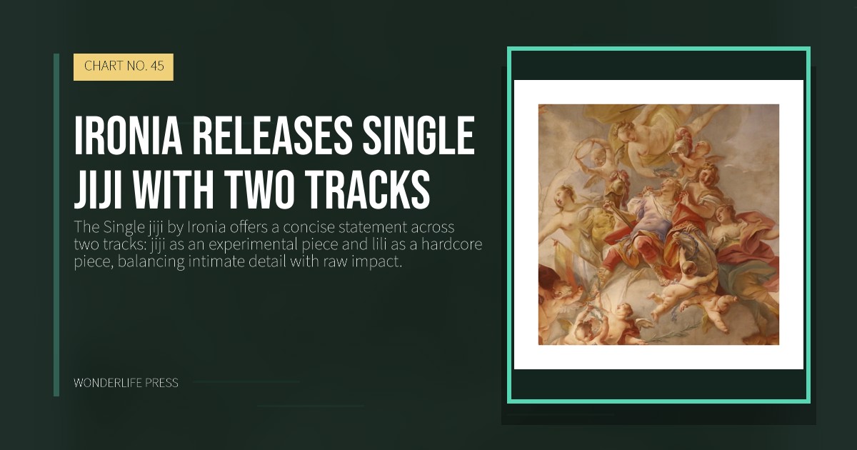 Wonderlife Press: Ironia releases Single jiji with two tracks. release artwork. CHART NO. 45.