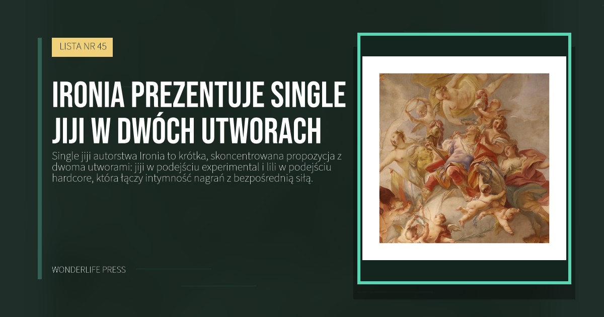 Wonderlife Press: Ironia prezentuje Single jiji w dwóch utworach. okładka wydawnictwa. LISTA NR 45.