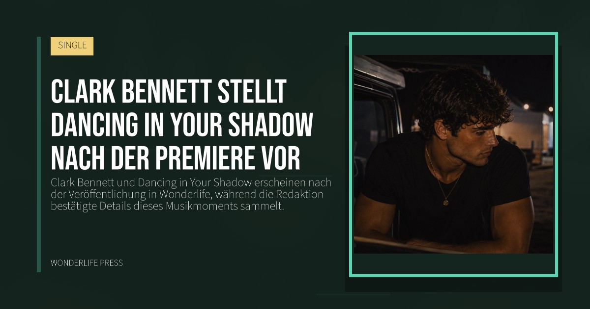 Wonderlife Press: Clark Bennett stellt Dancing in Your Shadow nach der Premiere vor. Veröffentlichungscover. SINGLE.