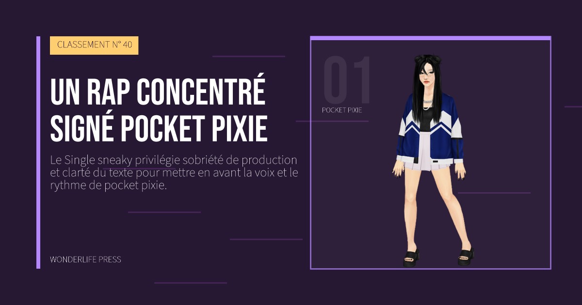 Wonderlife Press: Un rap concentré signé pocket pixie. portrait des artistes. CLASSEMENT N° 40.