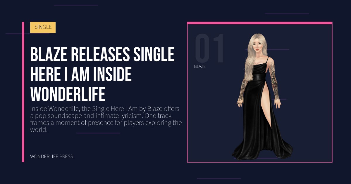 Wonderlife Press: Blaze releases Single Here I Am inside Wonderlife. artist portrait. SINGLE.