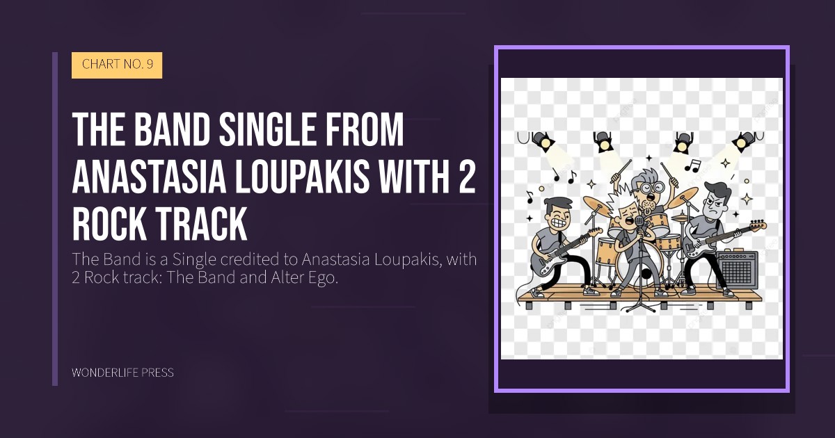 Wonderlife Press: The Band Single from Anastasia Loupakis with 2 Rock track. release artwork. CHART NO. 9.