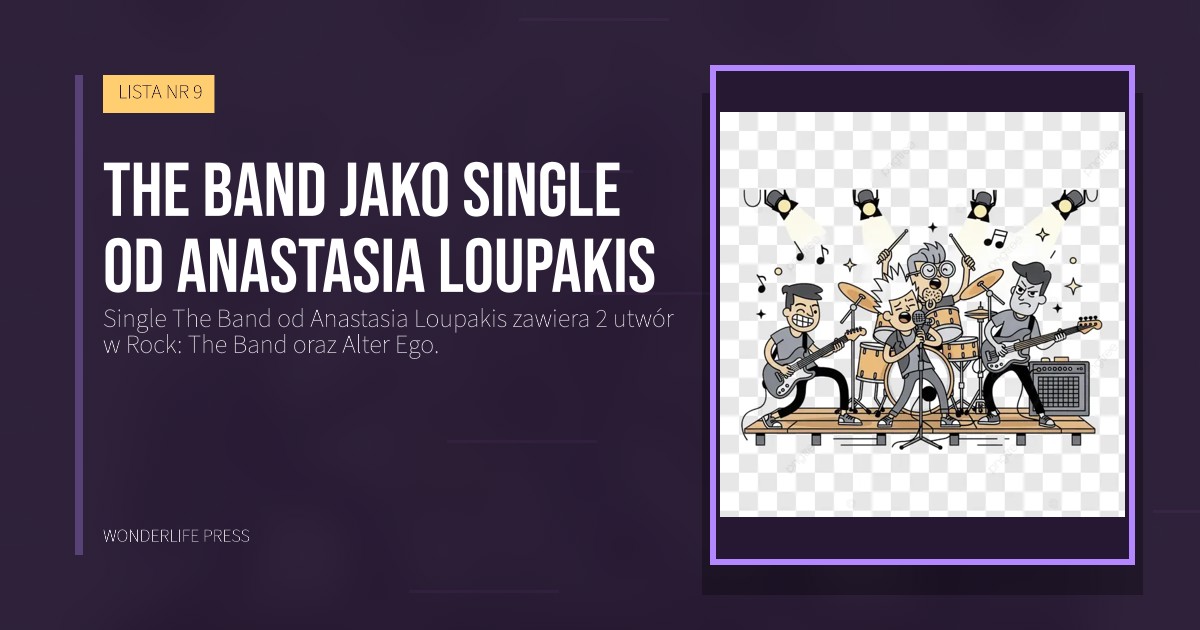 Wonderlife Press: The Band jako Single od Anastasia Loupakis. okładka wydawnictwa. LISTA NR 9.