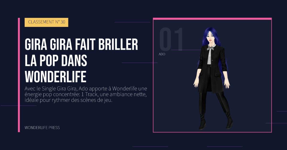 Wonderlife Press: Gira Gira fait briller la pop dans Wonderlife. portrait des artistes. CLASSEMENT N° 30.