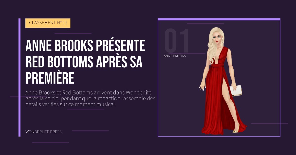 Wonderlife Press: Anne Brooks présente Red Bottoms après sa première. portrait des artistes. CLASSEMENT N° 13.