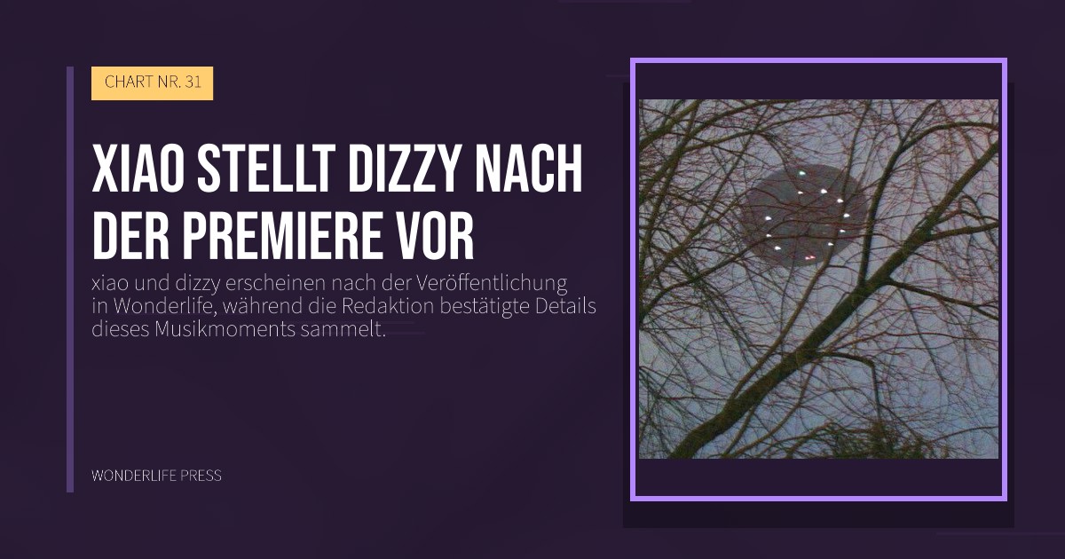 Wonderlife Press: xiao stellt dizzy nach der Premiere vor. Veröffentlichungscover. CHART NR. 31.